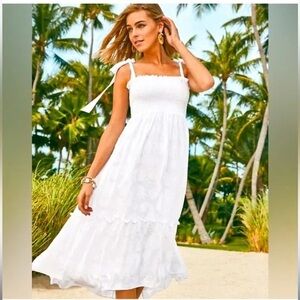 Lilly Pulitzer Rivera Midi Dress, Size M, White